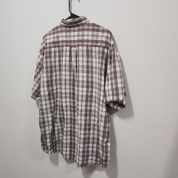 Eddie Bauer Men XLarge Classic Fit Plaid Short-Sleeve Button Down Shirt Workwear - Picture 6 of 7